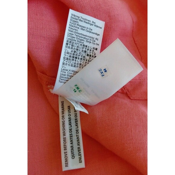 J.Crew Size XS 100% Linen Coral Tunic - Picture 8 of 8